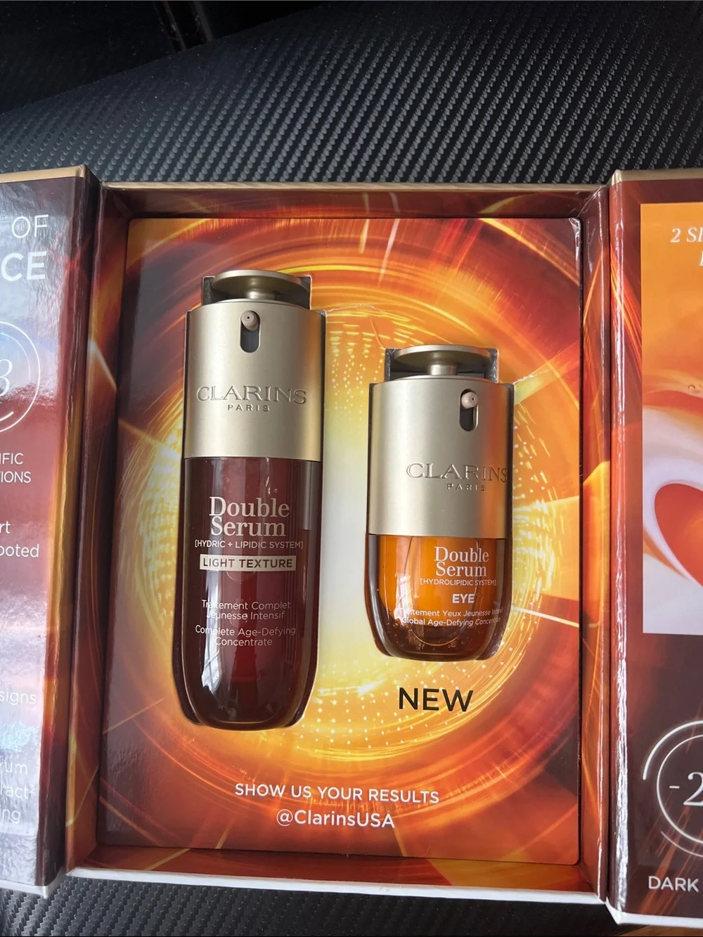 Clarins Gold and White Skincare Serum Box